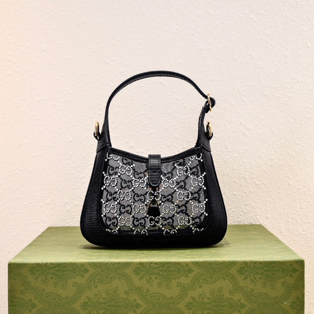 Gucci Jackie 1961 Black Crystal Shoulder Bag