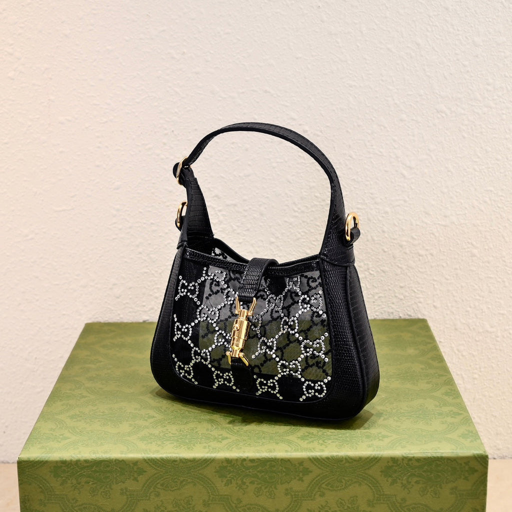 Gucci Jackie 1961 Black Crystal Shoulder Bag