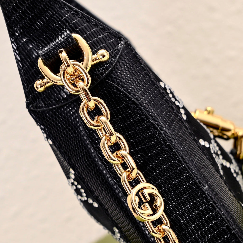 Gucci Jackie 1961 Black Crystal Shoulder Bag