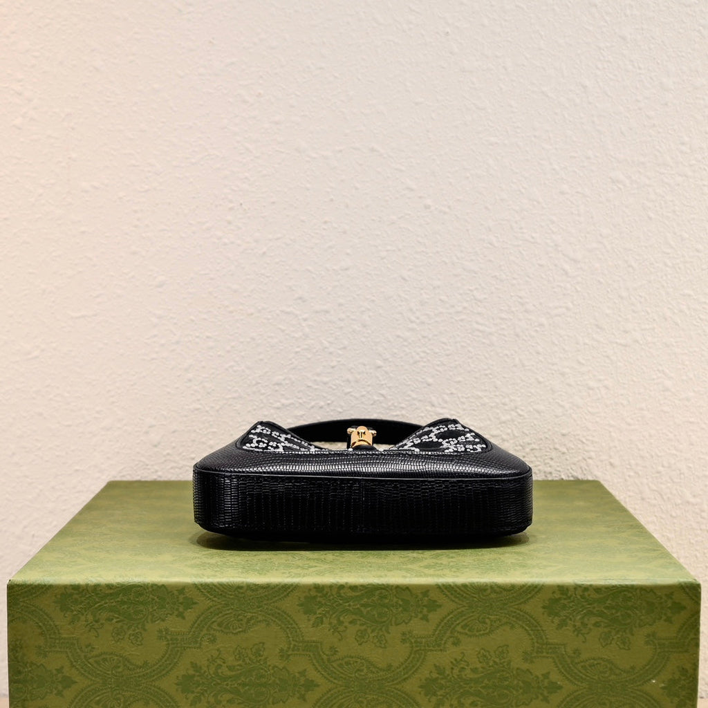 Gucci Jackie 1961 Black Crystal Shoulder Bag