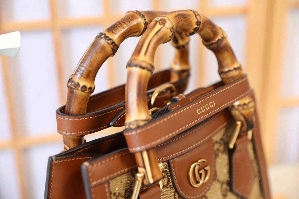 Gucci Diana Crystal Bamboo Top Handle Bag