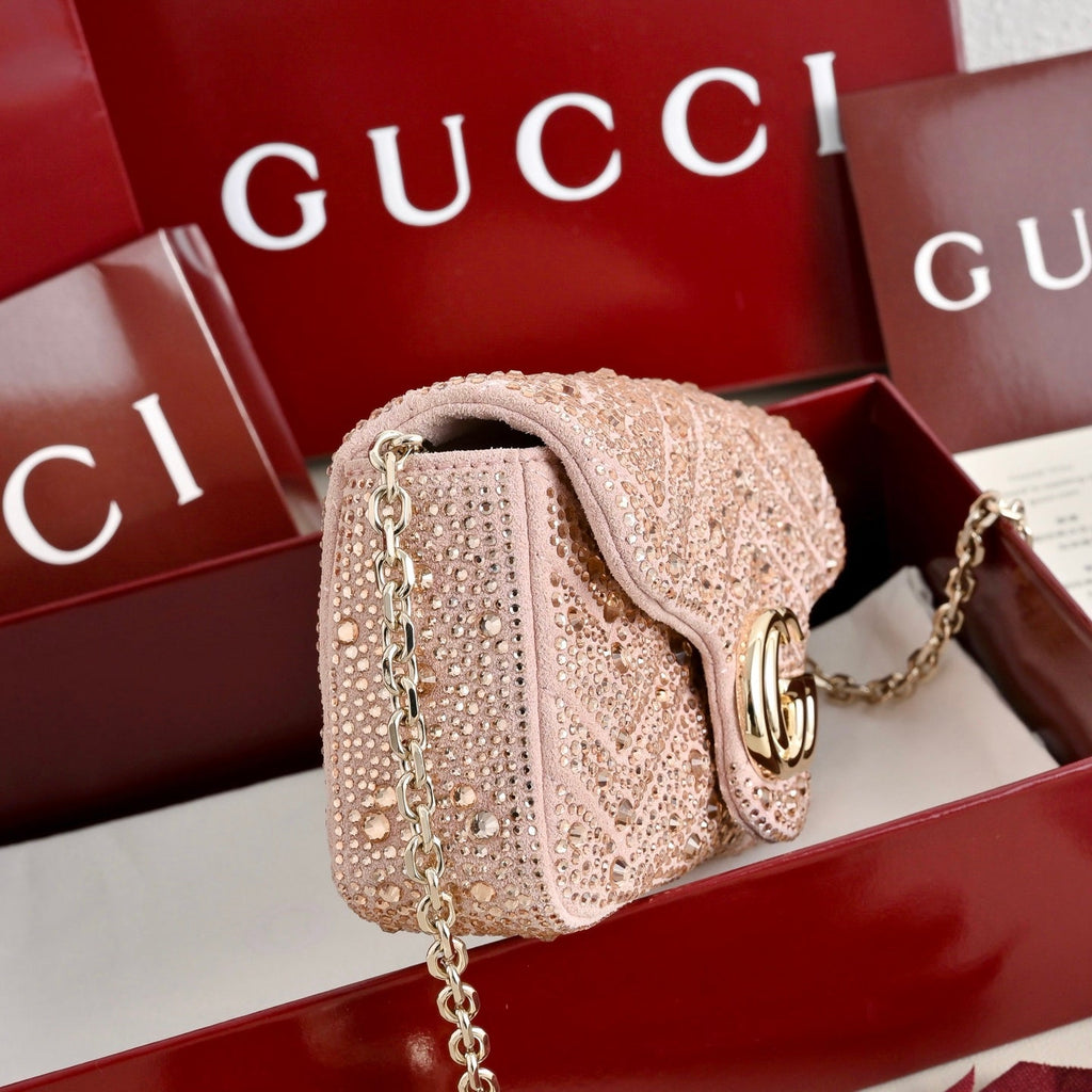 Gucci GG Marmont Crystal Mini Shoulder Bag