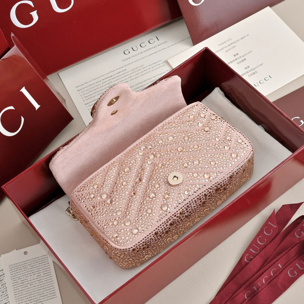 Gucci GG Marmont Crystal Mini Shoulder Bag