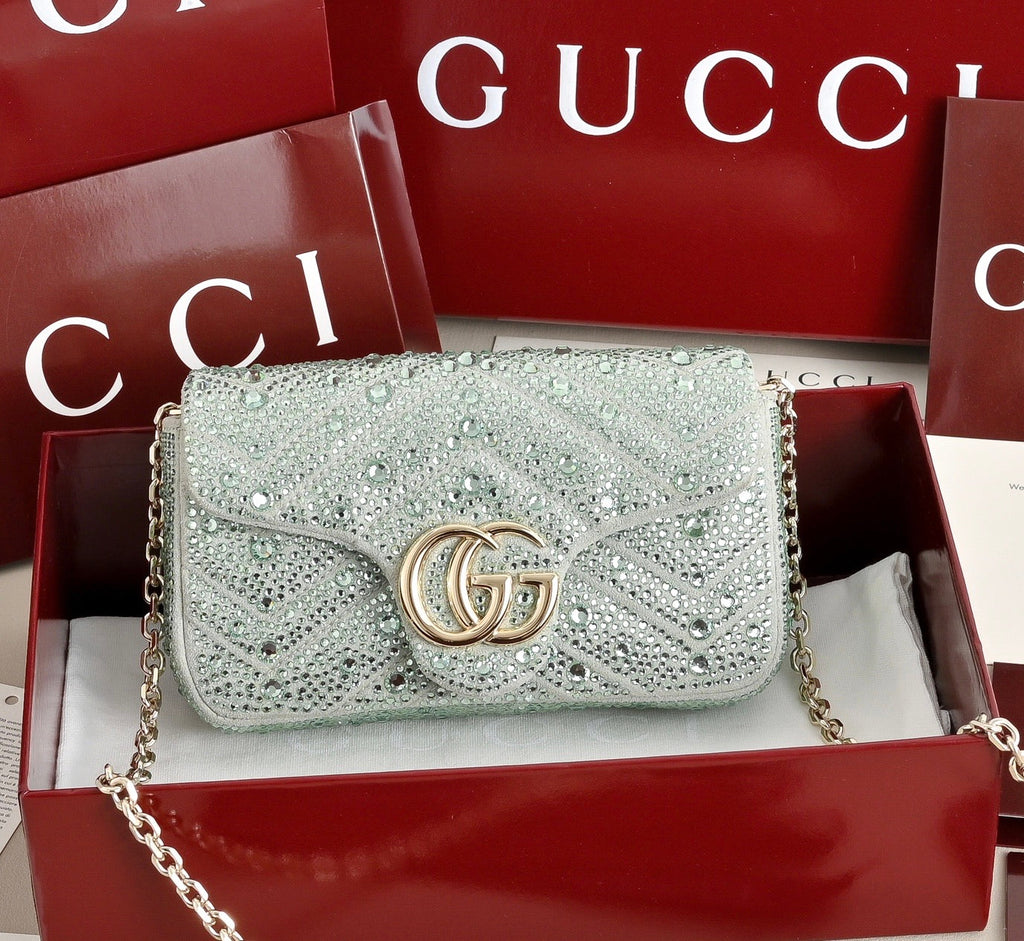 Gucci GG Marmont Crystal Mini Shoulder Bag