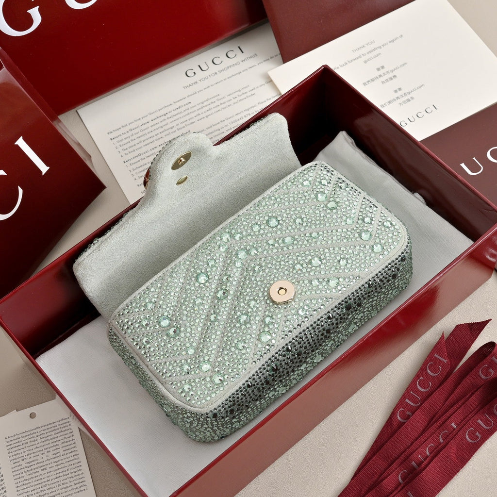 Gucci GG Marmont Crystal Mini Shoulder Bag