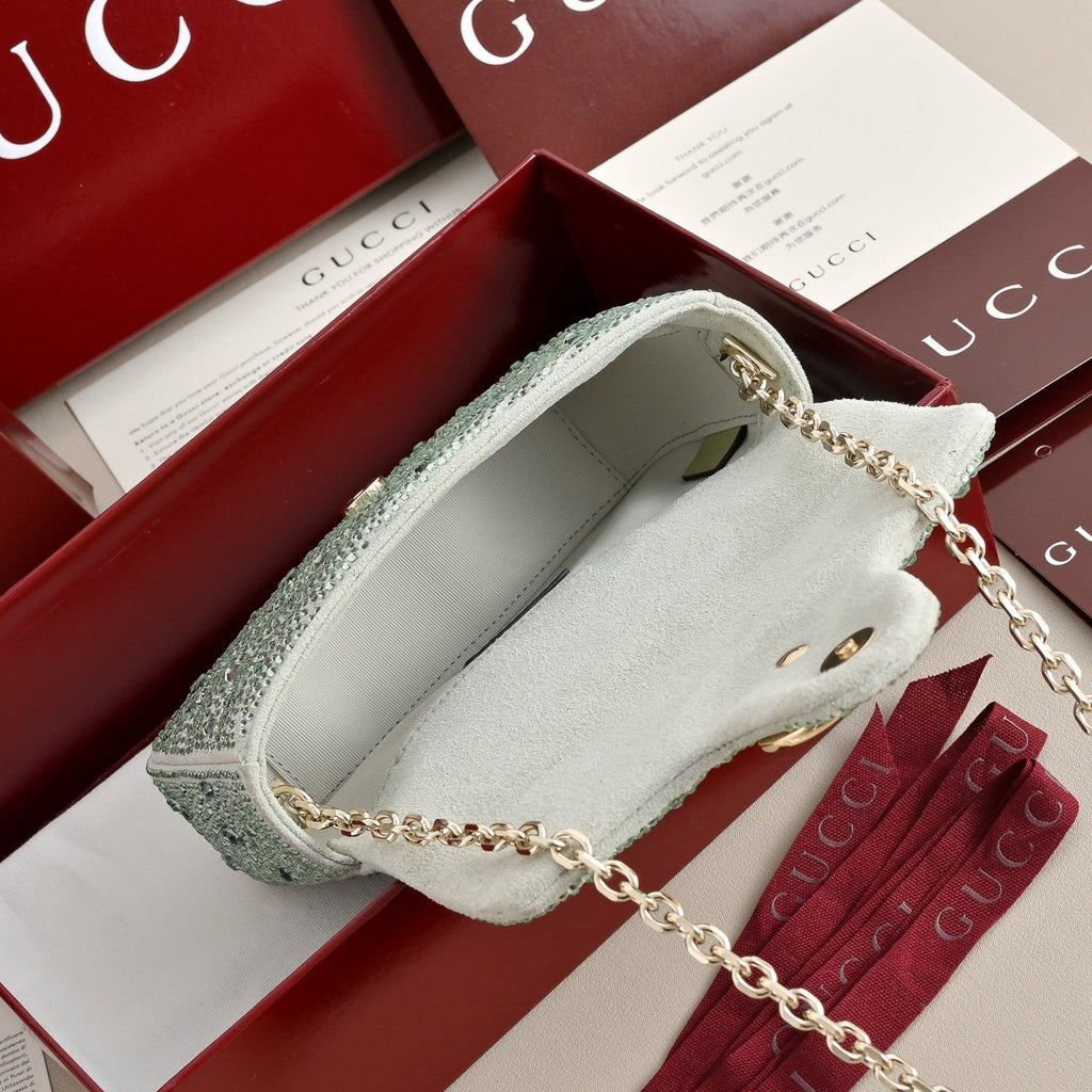 Gucci GG Marmont Crystal Mini Shoulder Bag