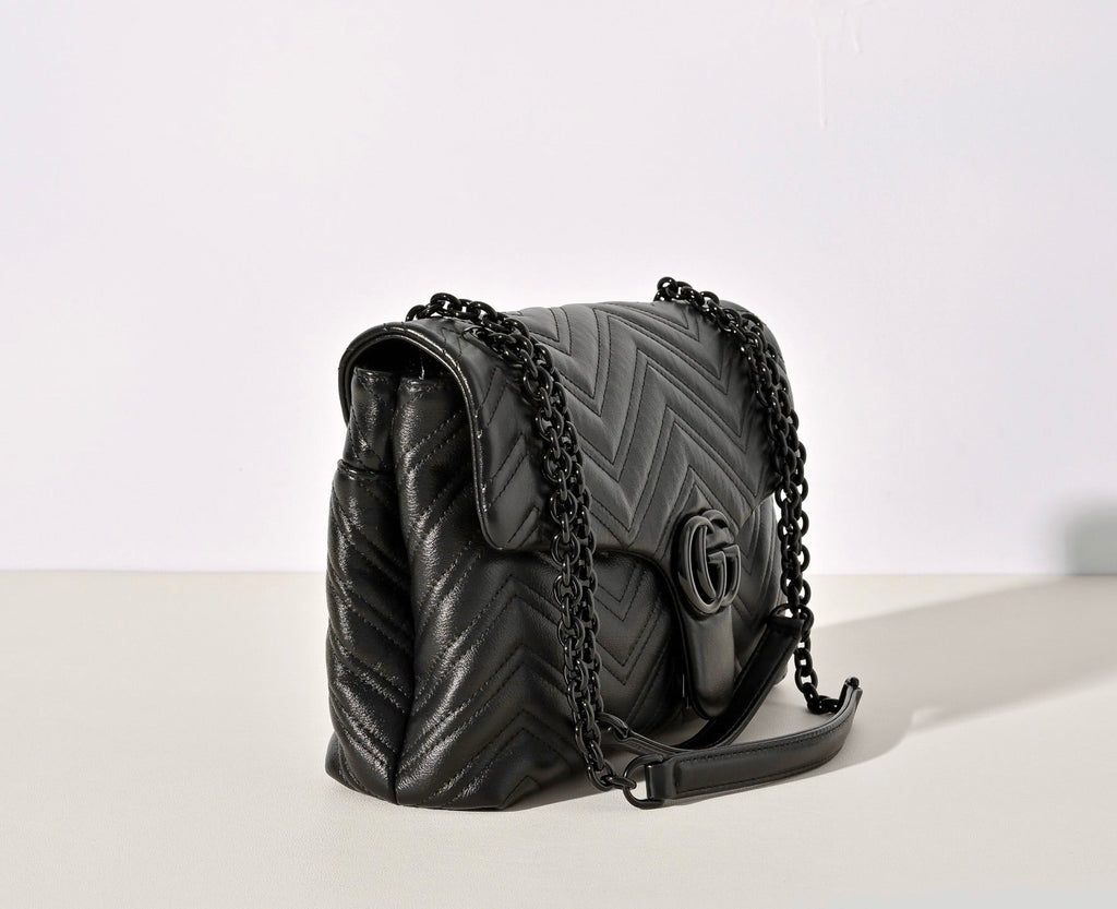 Gucci GG Marmont Pleated Calfskin Shoulder Bag
