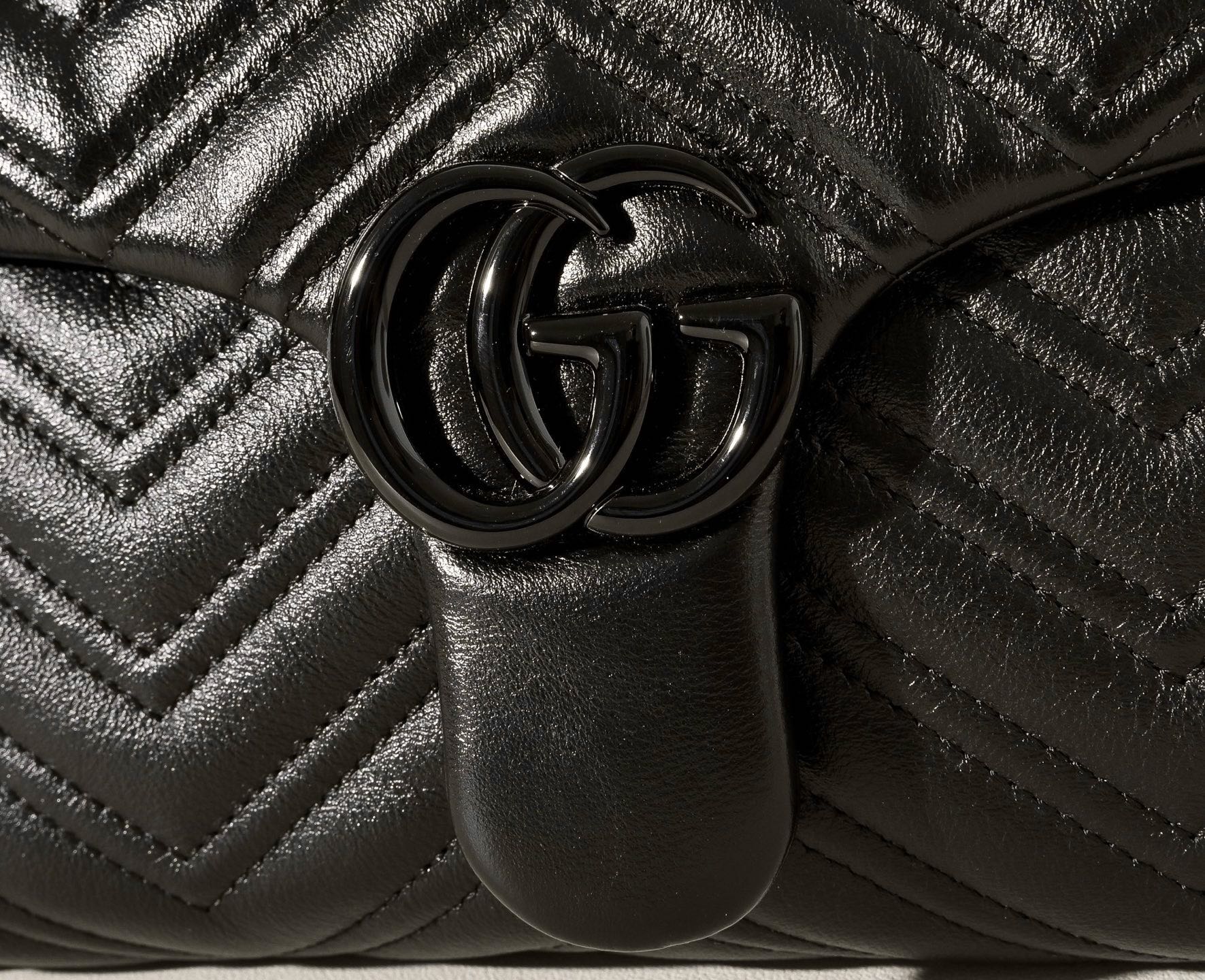Gucci GG Marmont Pleated Calfskin Shoulder Bag